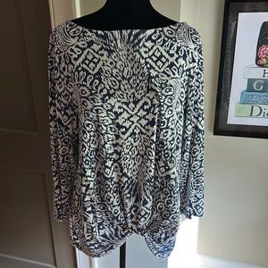 Lilly Pulitzer Maci Top - Navy Pineapple Party - XL